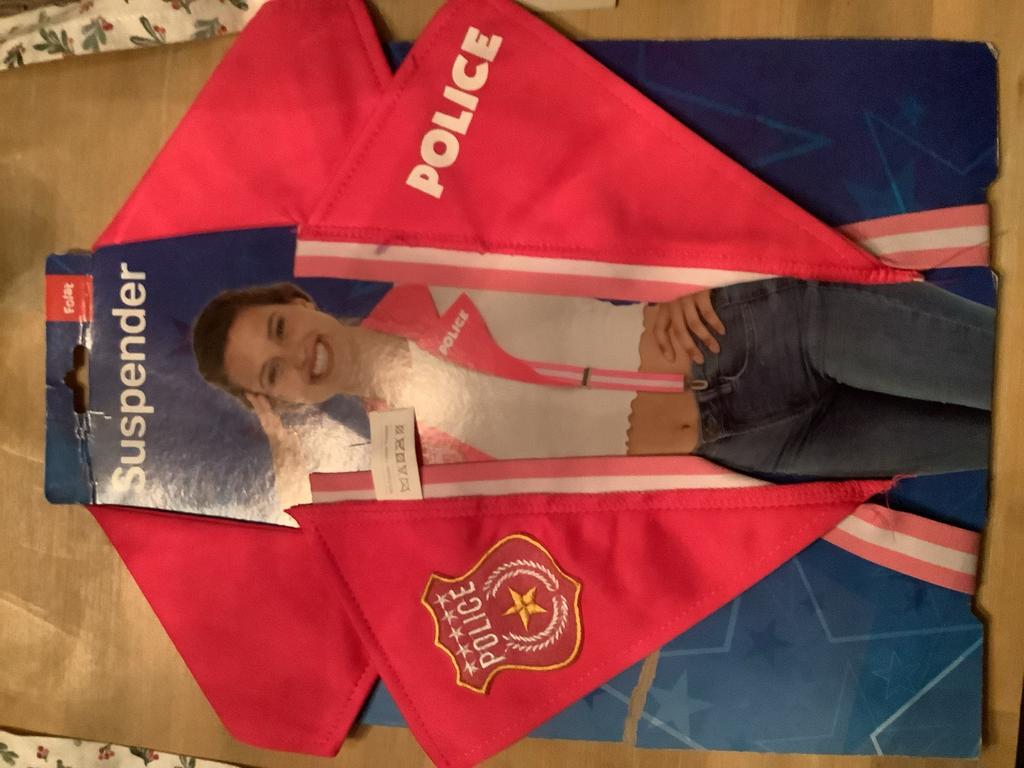 Politie rose/rode  Bretels + Handschoenen - Carnaval, Kleding | Dames, Carnavalskleding en Feestkleding, Maat 38/40 (M), Carnaval