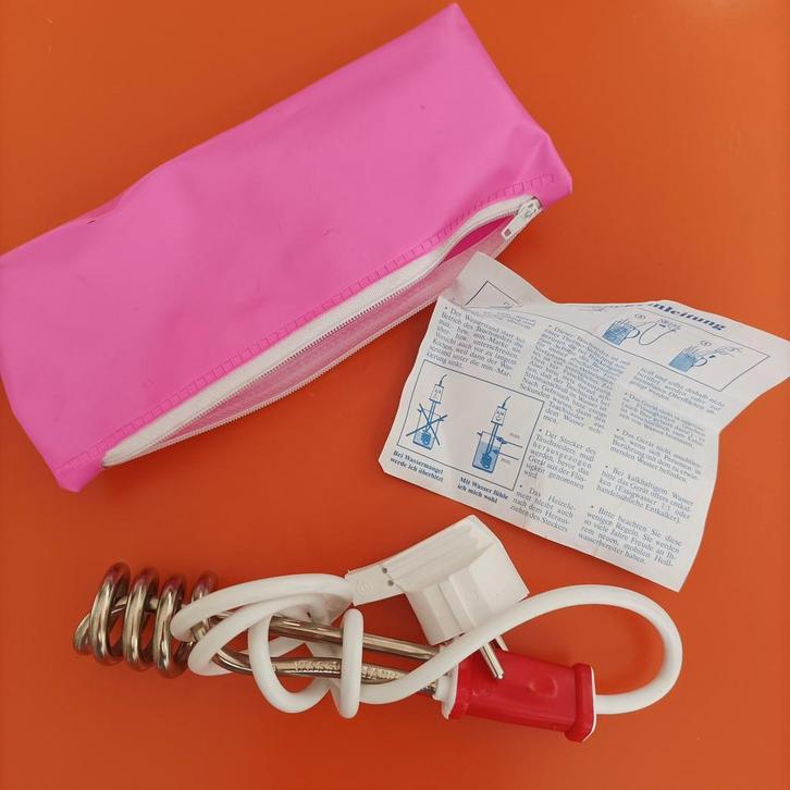 Dompelaar met etui, Witgoed en Apparatuur, Waterkokers, Gebruikt, Minder dan 1 liter, Rvs, Ophalen of Verzenden