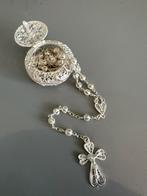 800 Zilver filigraan rozenkrans met bijpassend doosje, Ophalen of Verzenden, Zo goed als nieuw, Christendom | Katholiek