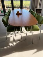 Harvink duck eetkamerstoelen groen 8 stuks, Gebruikt, Overige kleuren, Ophalen of Verzenden, Stof