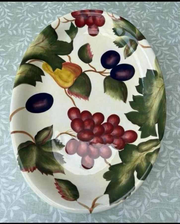 Grote Prachtige Vintage Franse Schaal. Zgan. Gemerkt Siaki, Antiek en Kunst, Antiek | Keramiek en Aardewerk, Ophalen of Verzenden