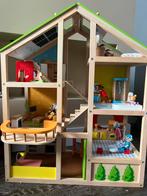 Hape houten poppenhuis met accessoires, Ophalen, Gebruikt, Poppenhuis