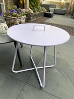 Tafetje te koop lila als nieuw, Huis en Inrichting, Tafels | Bijzettafels, Minder dan 55 cm, Metaal of Aluminium, Rond, Zo goed als nieuw