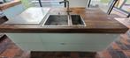 Wit kookeiland met Houten Blad, Ophalen of Verzenden, Gebruikt, Wit