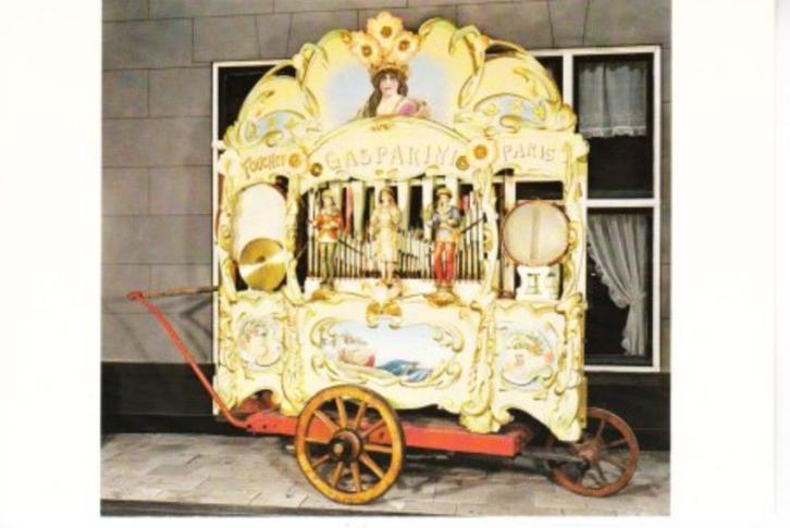 Draaiorgel met Boeksysteem Gasparini circa 1910.  06-11, Verzamelen, Ansichtkaarten | Themakaarten, Ongelopen, 1960 tot 1980, Muziek
