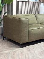 ZGAN Goossens Lederen Hoekbank Calvin - Groen - 295 x 235, Huis en Inrichting, Banken | Bankstellen, Ophalen, 250 tot 300 cm, Goossens hoekbank microleer groen industrieel stoer