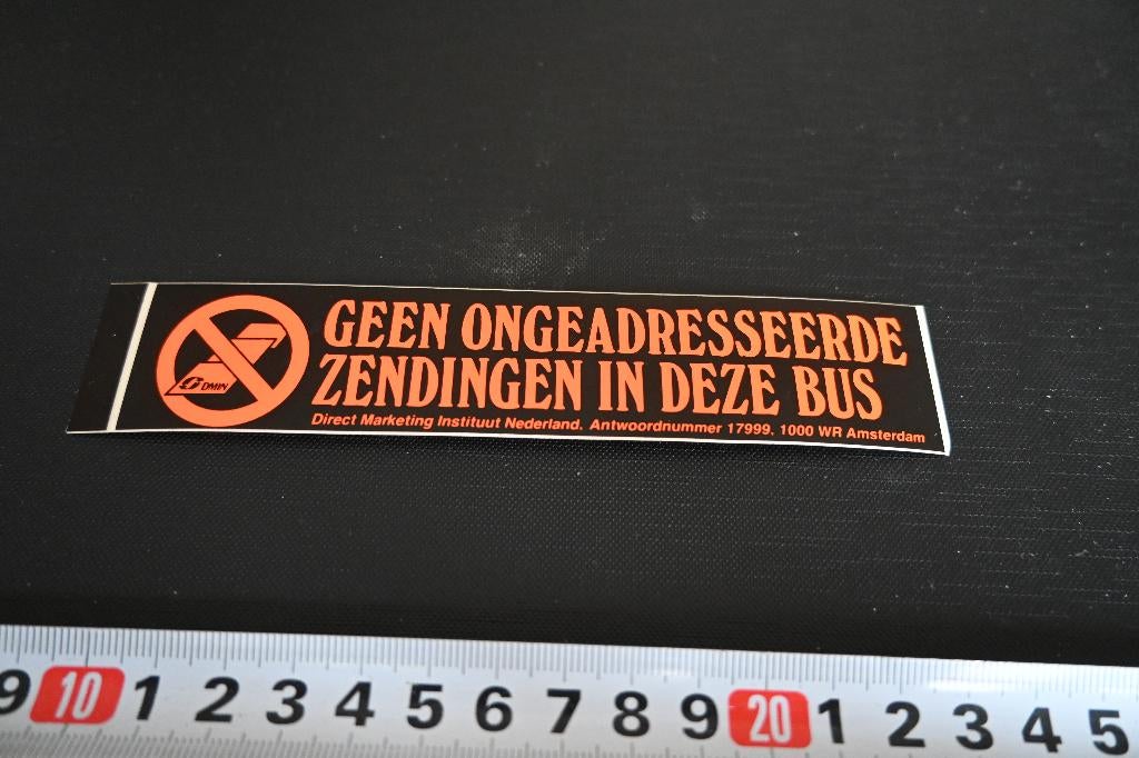 sticker Geen ongeadresseerde zendingen in deze bus, Ophalen, Zo goed als nieuw