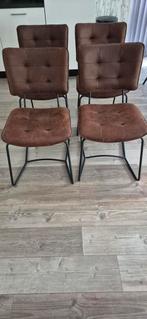 Brooks Stoelenset 4 stuks Texas Dark Brown, Huis en Inrichting, Stoelen, Ophalen, Gebruikt, Bruin, Leer