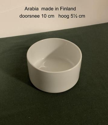 Arabia made in Finland, kommetje, schaaltje, wit, 10 × 5½ cm beschikbaar voor biedingen