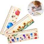 3-delige Houten Linialenset Kinderen - 18cm Leesliniaal, HetGo, Info@hetgo.nl, Overige typen, Nieuw