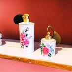 Vintage porseleinen bloemen parfumverstuivers, Ophalen of Verzenden