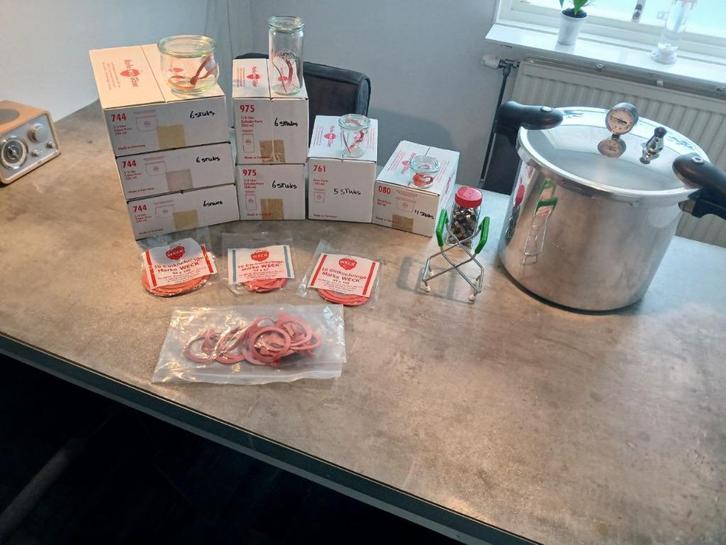 weckpot set compleet + snelkookpan, Huis en Inrichting, Keuken | Potten en Pannen, Gebruikt, Pannenset, Aluminium, Ophalen