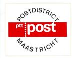 sticker PTT Post Postdistrict Maastricht, Overige typen, Ophalen of Verzenden, Zo goed als nieuw