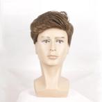 Korte Bruine Heren Pruik Bruin Haar Haren Haarstukje Mannen, Sieraden, Tassen en Uiterlijk, Uiterlijk | Haarverzorging, Verzenden