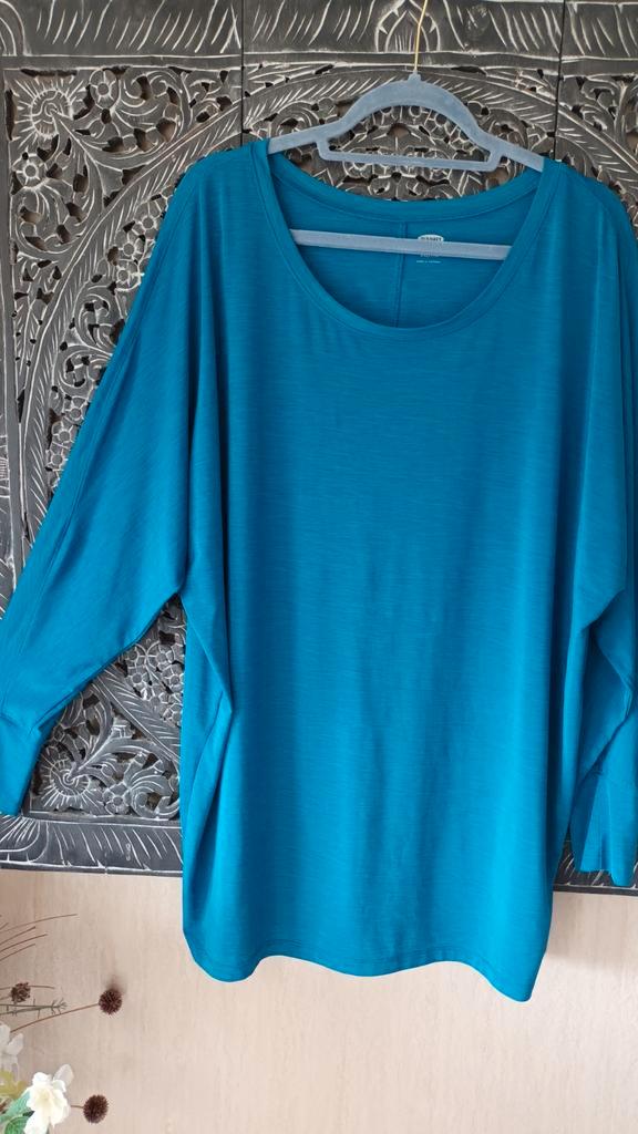 Old Navy Shirt 2XXL Blauw - Travelstof Look, Kleding | Dames, T-shirts, Zo goed als nieuw, Maat 42/44 (L), Blauw, Lange mouw, Ophalen of Verzenden