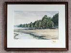 Aquarel "Laag water" door H.J. Plettenburg, Ophalen of Verzenden