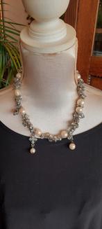 Vintage  ketting/collier, met Swarovski  kristal en parels., Sieraden, Tassen en Uiterlijk, Kettingen, Ophalen of Verzenden, Zo goed als nieuw