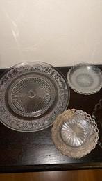 Div kristallen borden. petit four schaaltje, gebakbordjes., Ophalen of Verzenden