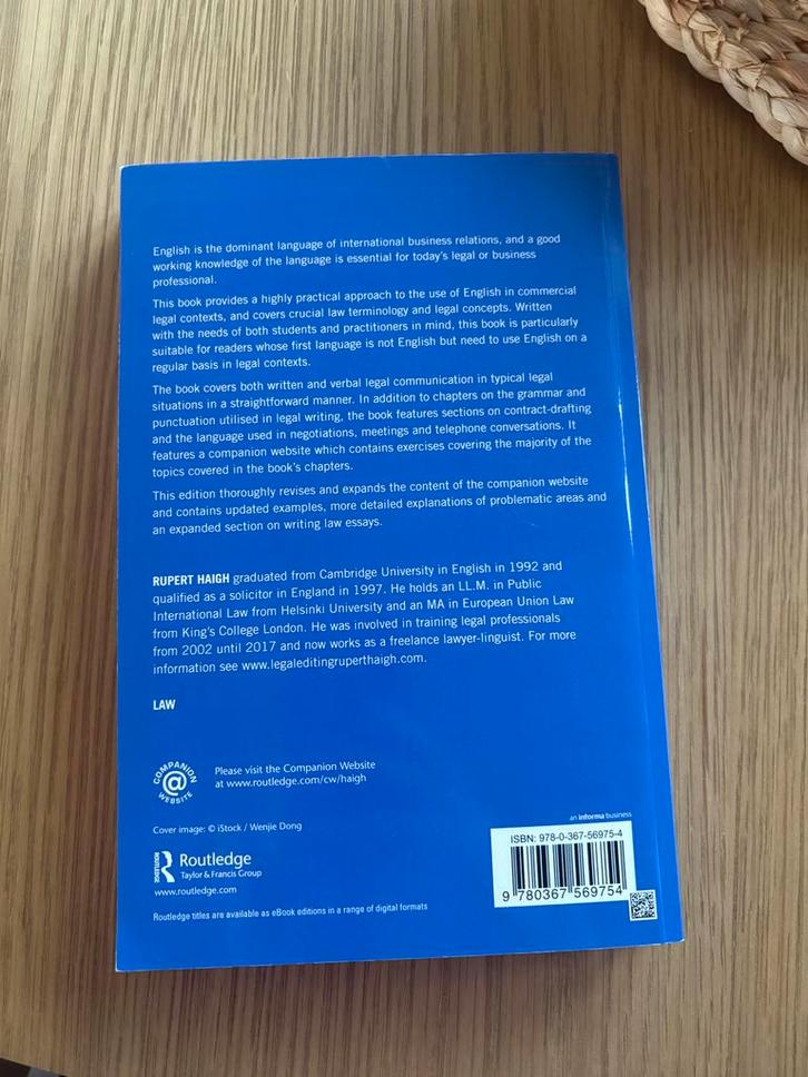 International Legal English - Studieboek, Boeken, Studieboeken en Cursussen, Gelezen, HBO, Alpha, Ophalen of Verzenden