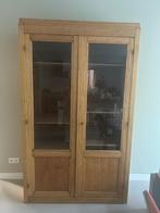Oude blanke houten Belgische vitrinekast, Antiek en Kunst, Antiek | Meubels | Kasten, Ophalen