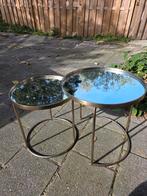 Zara bijzettafel setje goud 2-delig, Minder dan 55 cm, Metaal of Aluminium, Rond, Zo goed als nieuw