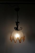 Vintage Mazzega Murano lamp Italy jaren '70 oker karteltje, Huis en Inrichting, Lampen | Hanglampen, Ophalen of Verzenden, Zo goed als nieuw