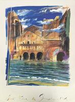 Litho José Alvarez Niebla, "Sant Feliu de Guíxols" 1984, Spa, Antiek en Kunst, Ophalen of Verzenden