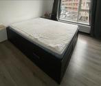 Ikea Brimnes bed met vesteröy matras, Huis en Inrichting, Slaapkamer | Bedden, Ophalen, Gebruikt, Zwart, Tweepersoons