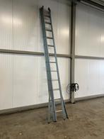 Dirks Glazenwassersladder 3x 12 gecoat 35cm optrede, Doe-het-zelf en Verbouw, Ladders en Trappen, Ladder, Zo goed als nieuw, 4 meter of meer