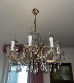 antieke kristallen kroonluchter lamp, Ophalen, Zo goed als nieuw, Glas