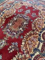 Groot tapijt vloerkleed rood goud wit - vintage retro kleed, 200 cm of meer, 200 cm of meer, Gebruikt, Rechthoekig