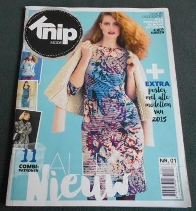 Knipmode nummer 1 januari 2016 alle patronen maat 34/54 XL, Hobby en Vrije tijd, Kledingpatronen, Zo goed als nieuw, Vrouw, Knipmode