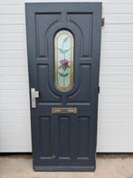 Meranti Buitendeur met Glas, Gebruikt, 80 tot 100 cm, Ophalen of Verzenden, 200 tot 215 cm