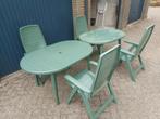 Tuintafel set Jardin met 4 stoelen, Ophalen, Gebruikt, Ovaal, Plastic