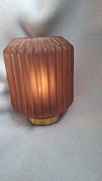 Lamp bruin met gouden voet - Nieuwstaat  beschikbaar voor biedingen