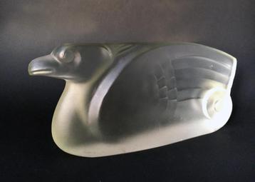 Jules Vermeire Leerdam 1933 Vogel satined glass bird beschikbaar voor biedingen