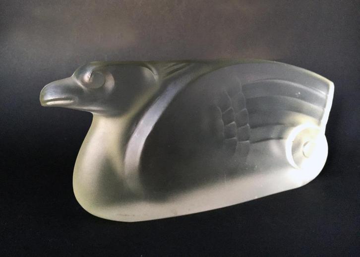 Jules Vermeire for Leerdam 1933 Vogel satined glass bird, Antiek en Kunst, Antiek | Glas en Kristal, Ophalen of Verzenden