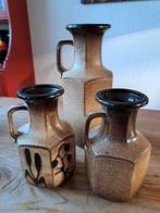 West Germany vazen, set van 3, Overige kleuren, Aardewerk of Porselein, Ophalen of Verzenden, Zo goed als nieuw