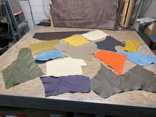 Pakketten effen leren lapjes, Hobby en Vrije tijd, Stoffen en Lappen, Nieuw, Leer of Kunstleer, 30 tot 120 cm, 30 tot 200 cm, Overige kleuren