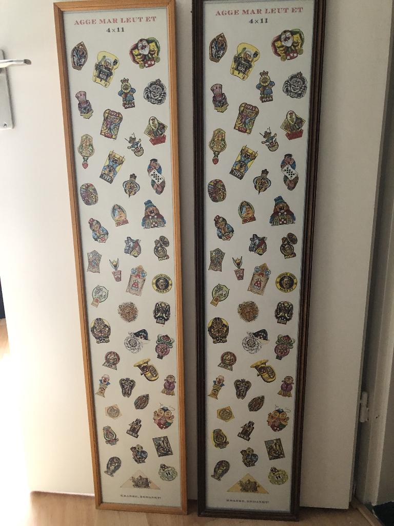 Vastenavend: Poster 4 x 11 jaar veldtekens (ingelijst), Verzamelen, Ophalen of Verzenden