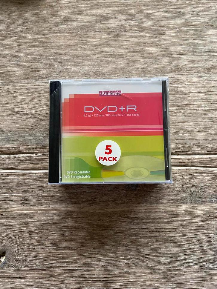 Kruidvat DVD+R 5-Pack - Nieuw!, Computers en Software, Beschrijfbare discs, Nieuw, Dvd, Ophalen of Verzenden