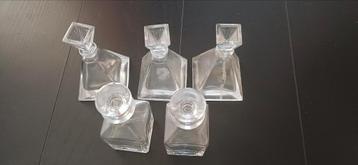 karafjes van rookkristalglas met dop, 2 varianten beschikbaar voor biedingen