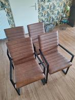 Eetkamer stoelen Cognac, Huis en Inrichting, Stoelen, Ophalen, Zo goed als nieuw, Bruin, Vier