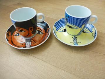 	2 kop en schotels, yong serie on &  around the table.  beschikbaar voor biedingen