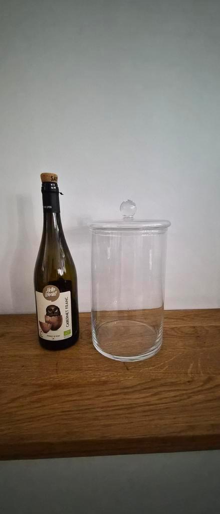 Glazen Pot met Deksel, Huis en Inrichting, Woonaccessoires | Schalen en Manden, Zo goed als nieuw, Schaal, Rond, Glas, Ophalen of Verzenden
