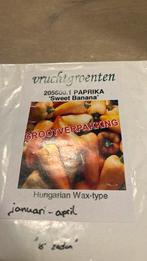 Paprika sweet banana zaden, Ophalen of Verzenden, Volle zon