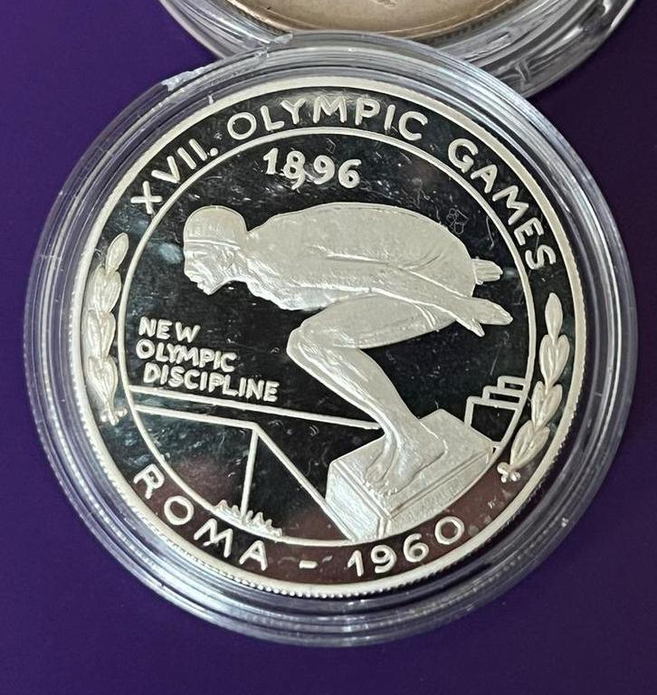1 ounce zilveren .999 munt 100 jaar Olympische Spelen, Postzegels en Munten, Munten | Amerika, Losse munt, Noord-Amerika, Zilver