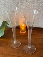 Geslepen champagne flutes. 2 stuks, Ophalen, Zo goed als nieuw, Overige typen