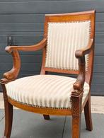 Antieke Empire stoel vissenkoppen, Antiek en Kunst, Antiek | Meubels | Stoelen en Banken, Ophalen of Verzenden