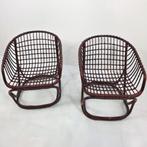 Tito Agnoli jaren 60 rotan stoelen mid century topkwaliteit!, Ophalen, Gebruikt, Twee, Bruin